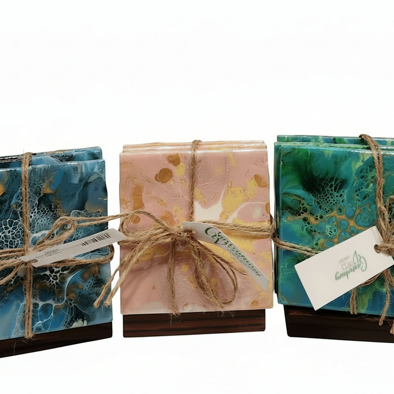 Poured Paint Coasters