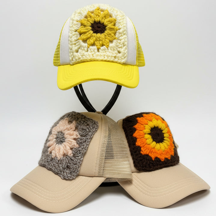 Granny Square Trucker Hats