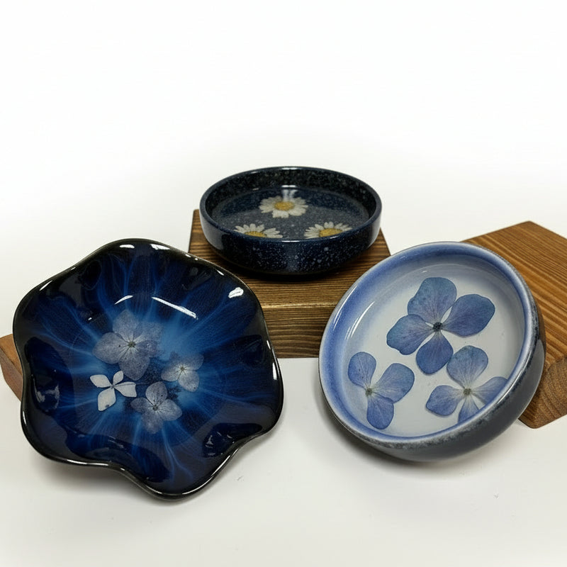 Pressed Floral Ring Dishes