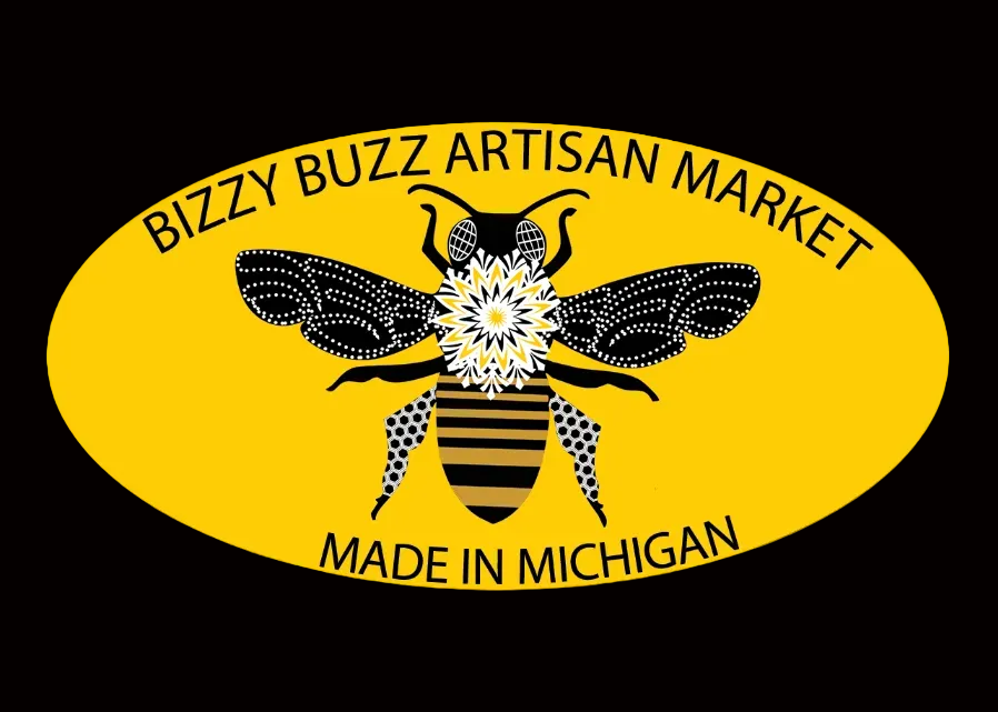 Bizzy Buzz Bee logo, Made in Michigan
