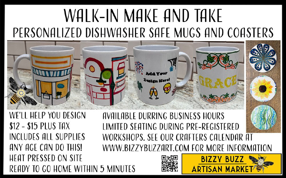 Walk-in Make and Take Mugs and Coasters, Rochester MI